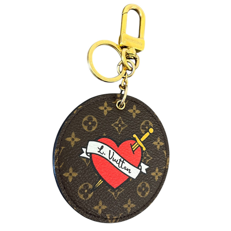 Women's Monogram Stories Keyring Brown