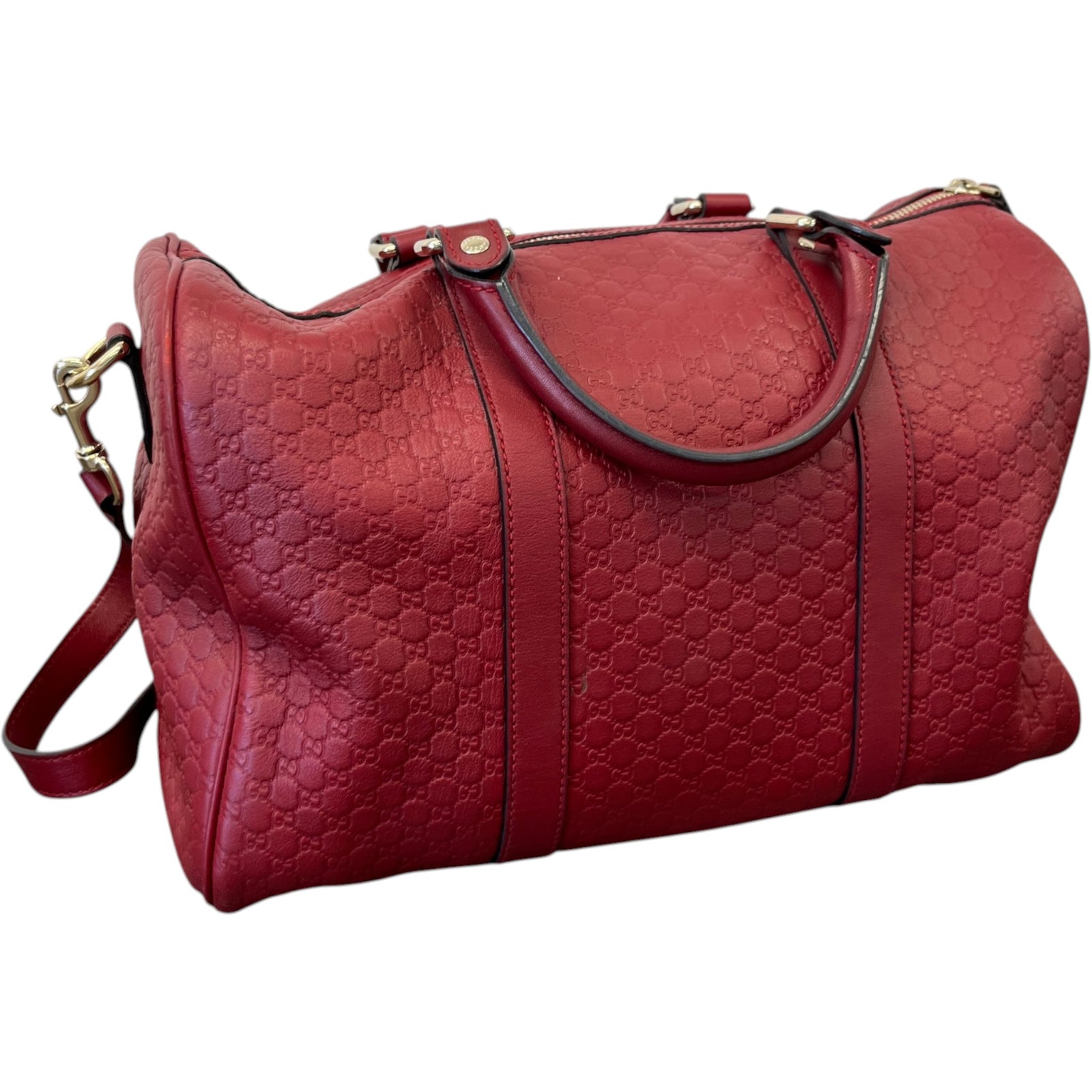 Women's Microguccissima Boston Bag Red - Photo 8