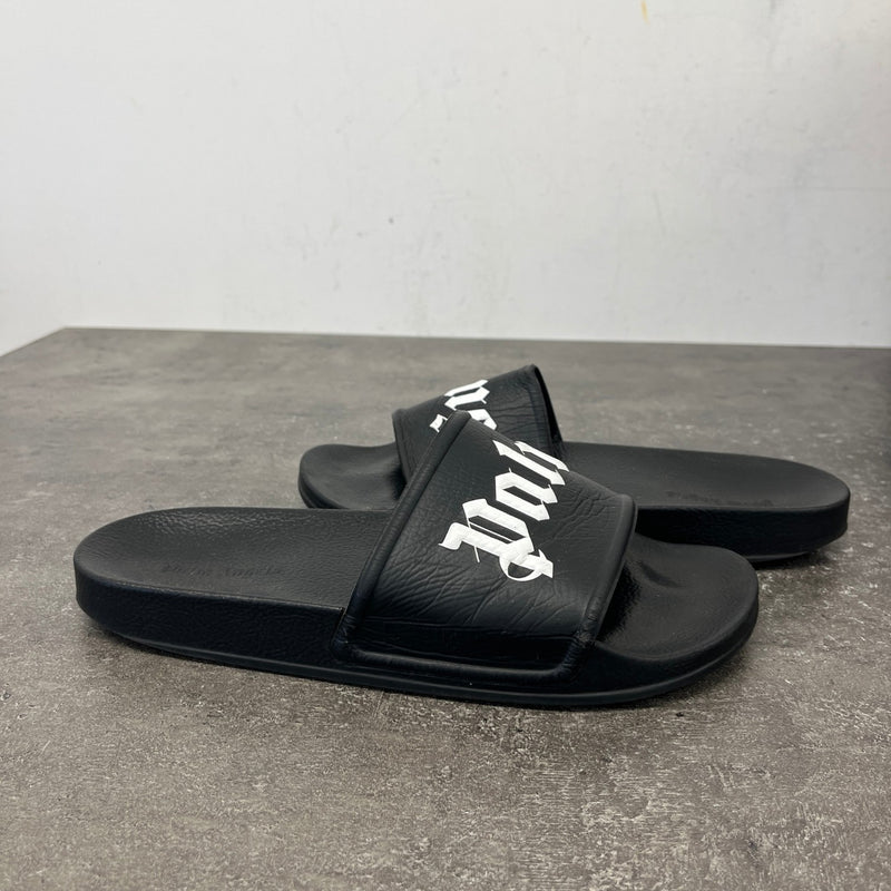 Men's Logo Slides Black Size UK 7 / EU 41