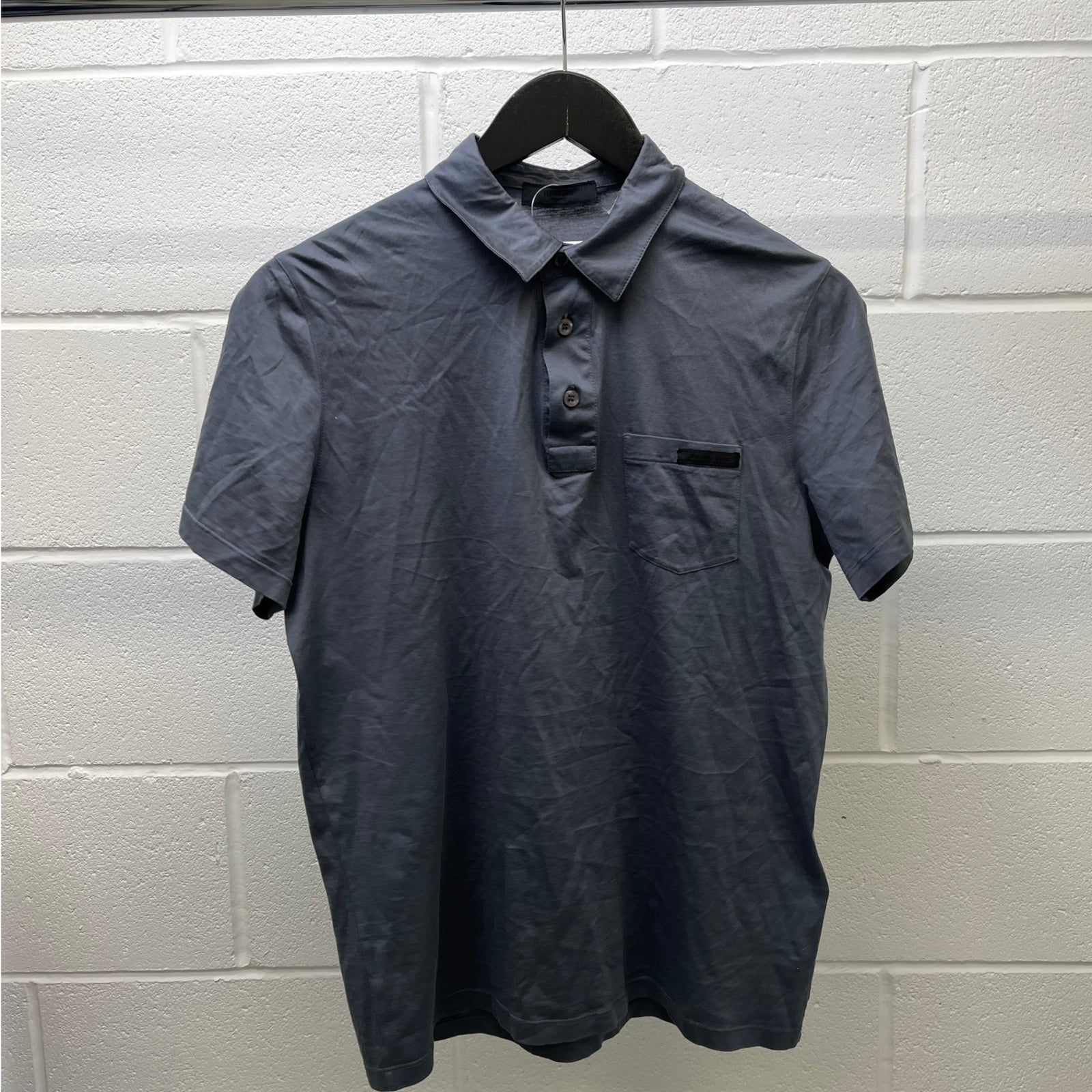 Men's Plaque Logo Polo Shirt Grey Size S - Photo 9
