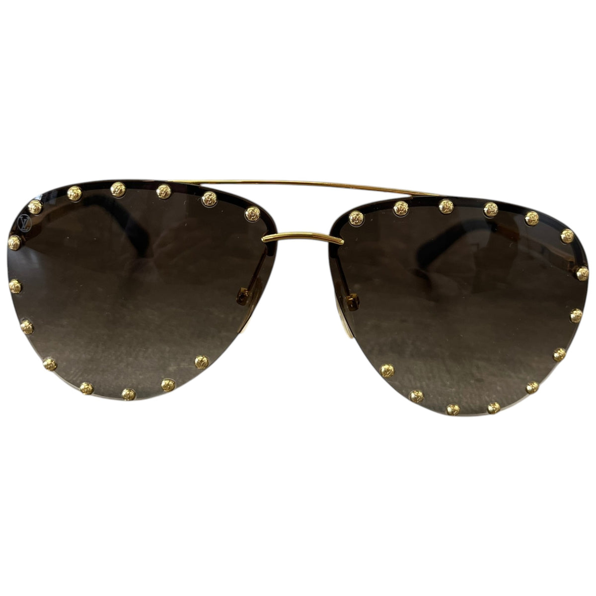 Women's Party Aviator Gradient Sunglasses Gold - Photo 1