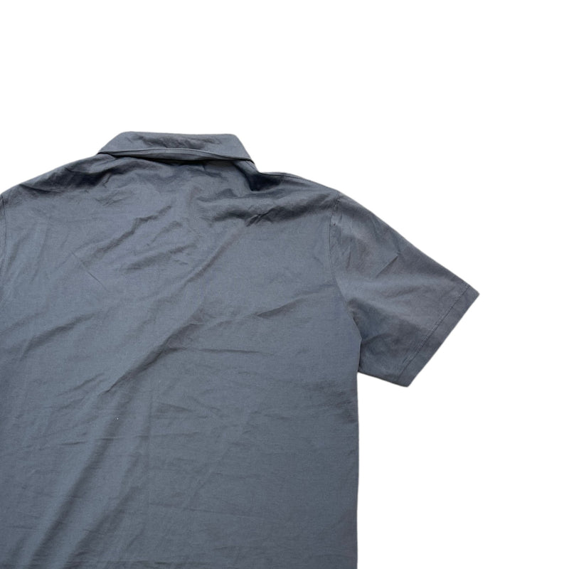 Men's Plaque Logo Polo Shirt Grey Size S