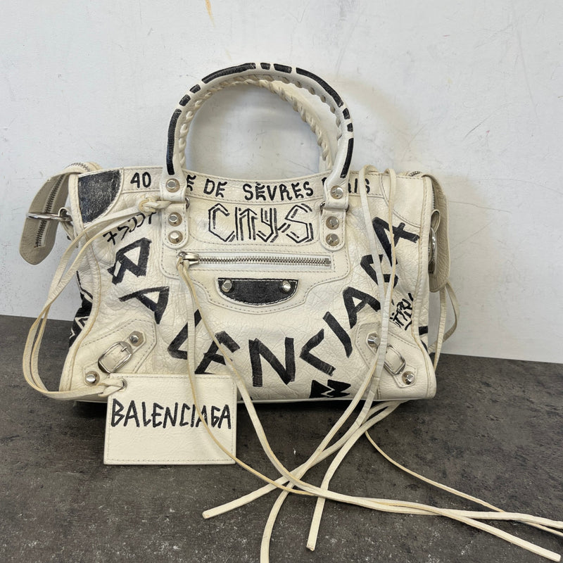 Women's Graffiti City Bag White