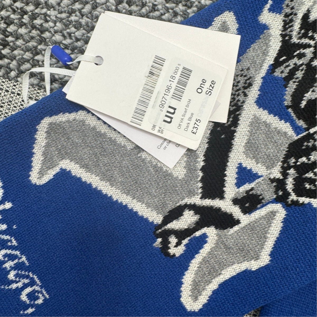 Men's Virgil Abloh Scarf Blue - Photo 5