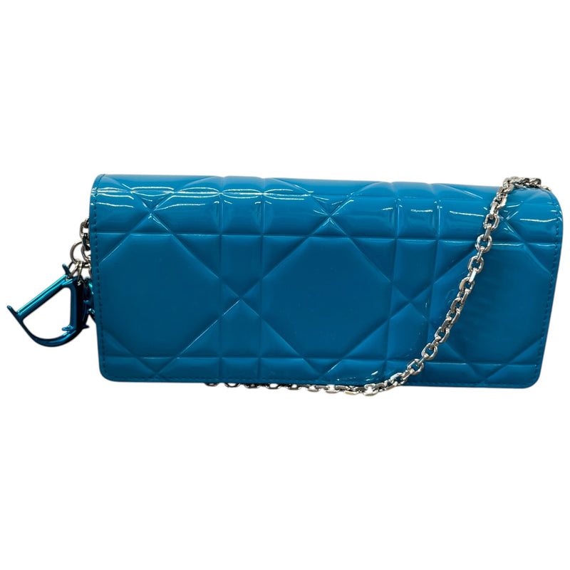 Women's Cannage Lady Dior Wallet On Chain Handbag Blue