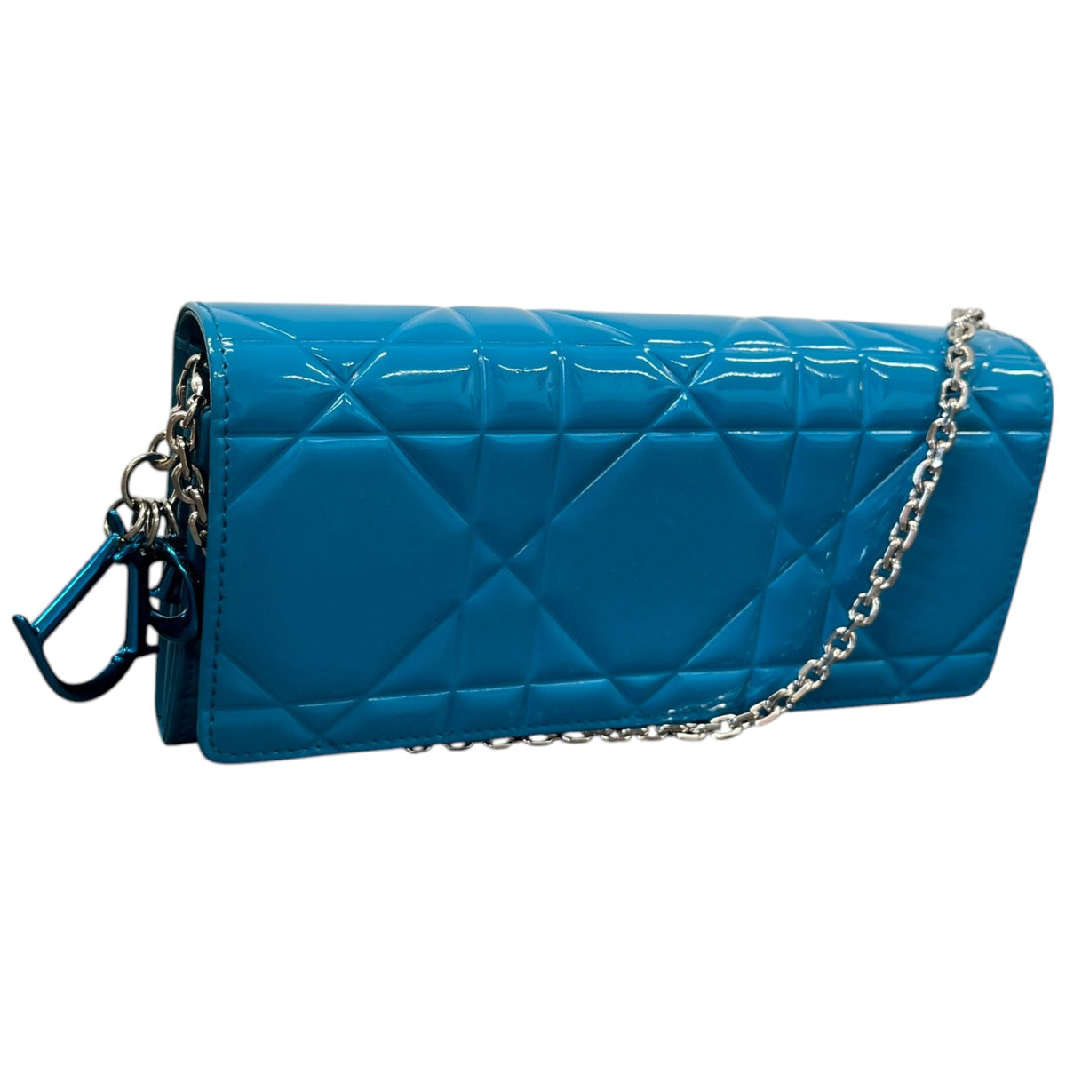 Women's Cannage Lady Dior Wallet On Chain Handbag Blue - Photo 3