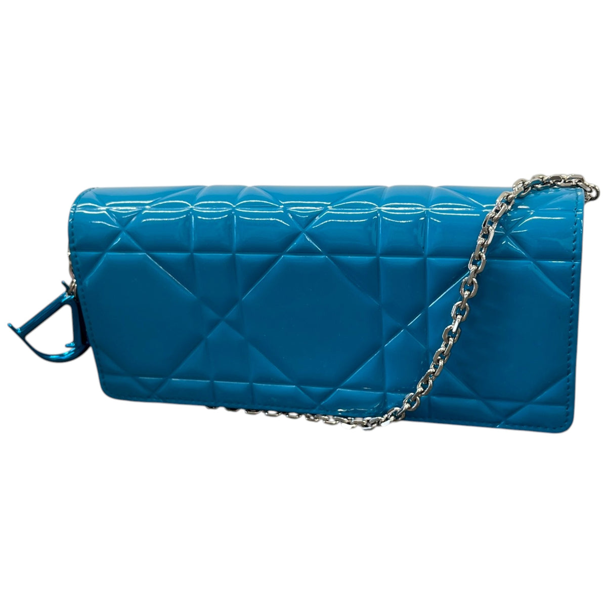 Women's Cannage Lady Dior Wallet On Chain Handbag Blue - Photo 4