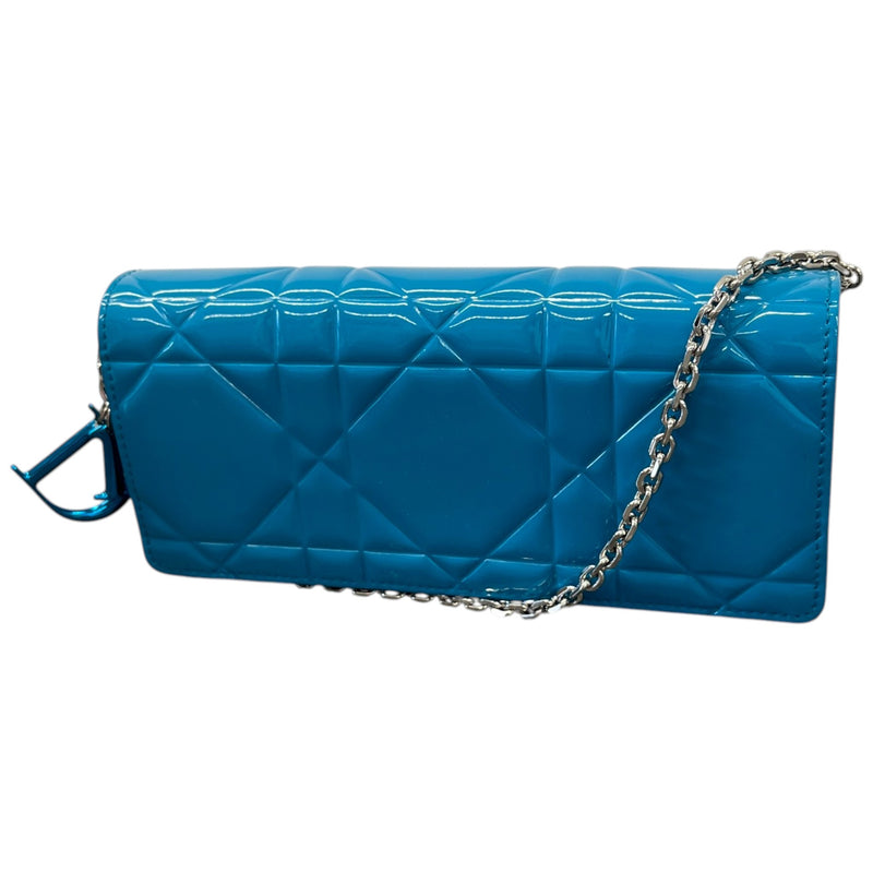 Women's Cannage Lady Dior Wallet On Chain Handbag Blue