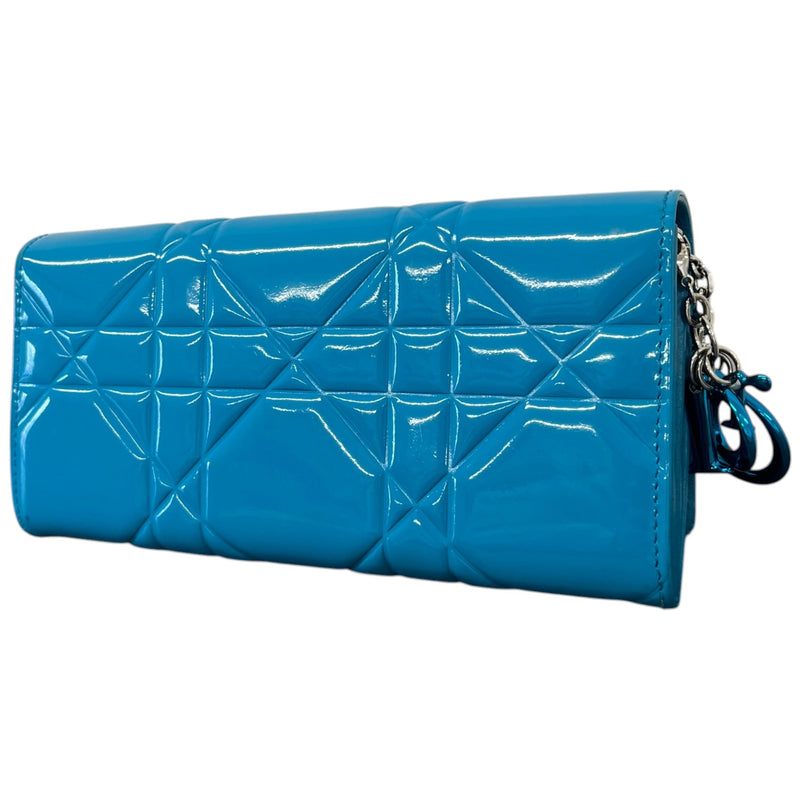 Women's Cannage Lady Dior Wallet On Chain Handbag Blue