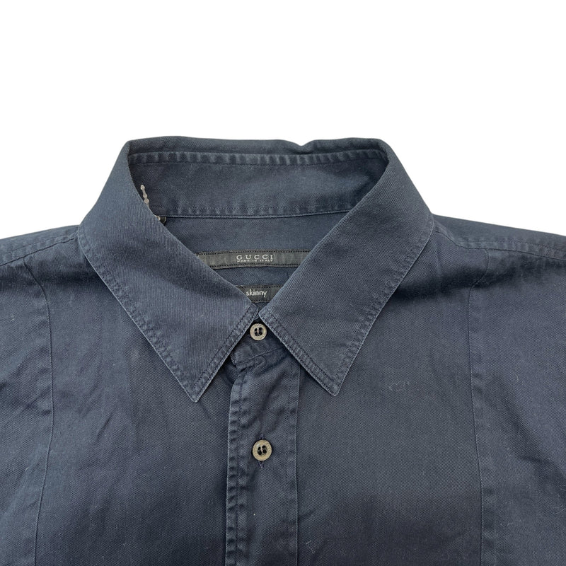 Men's Web Stripe Short Sleeve Shirt Navy Size M