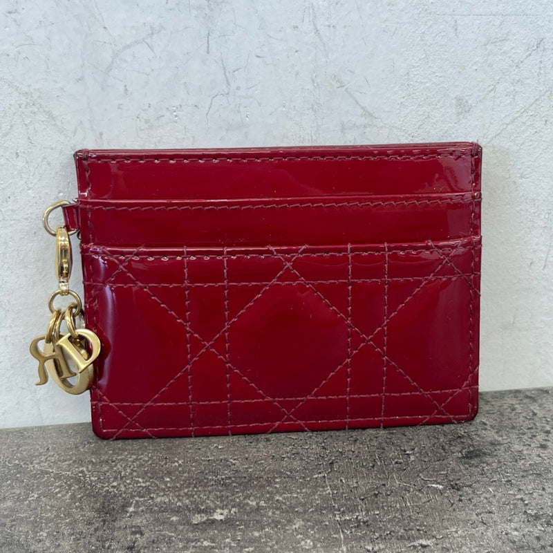 Women's Lady Dior Freesia Card Holder Burgundy