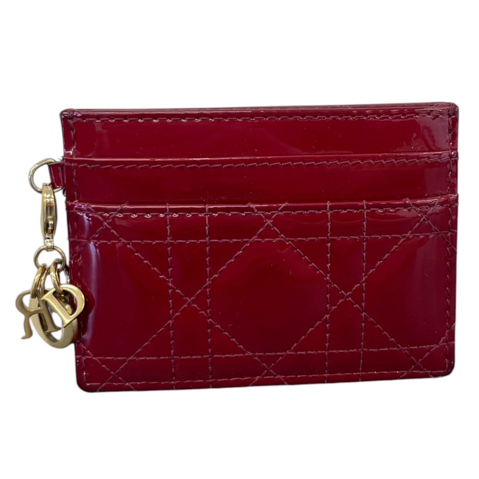 Women's Lady Dior Freesia Card Holder Burgundy - Photo 1
