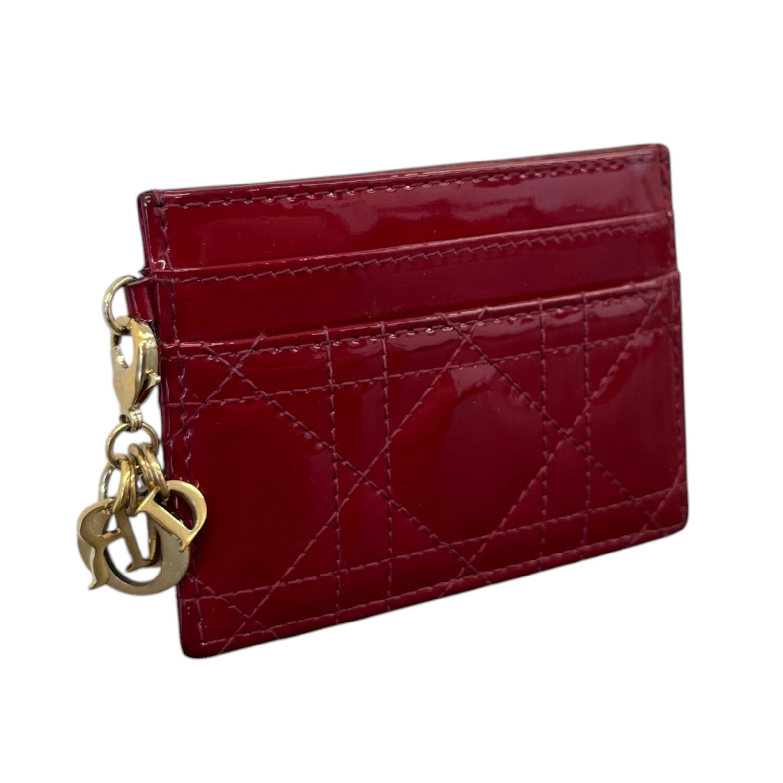 Women's Lady Dior Freesia Card Holder Burgundy - Photo 3