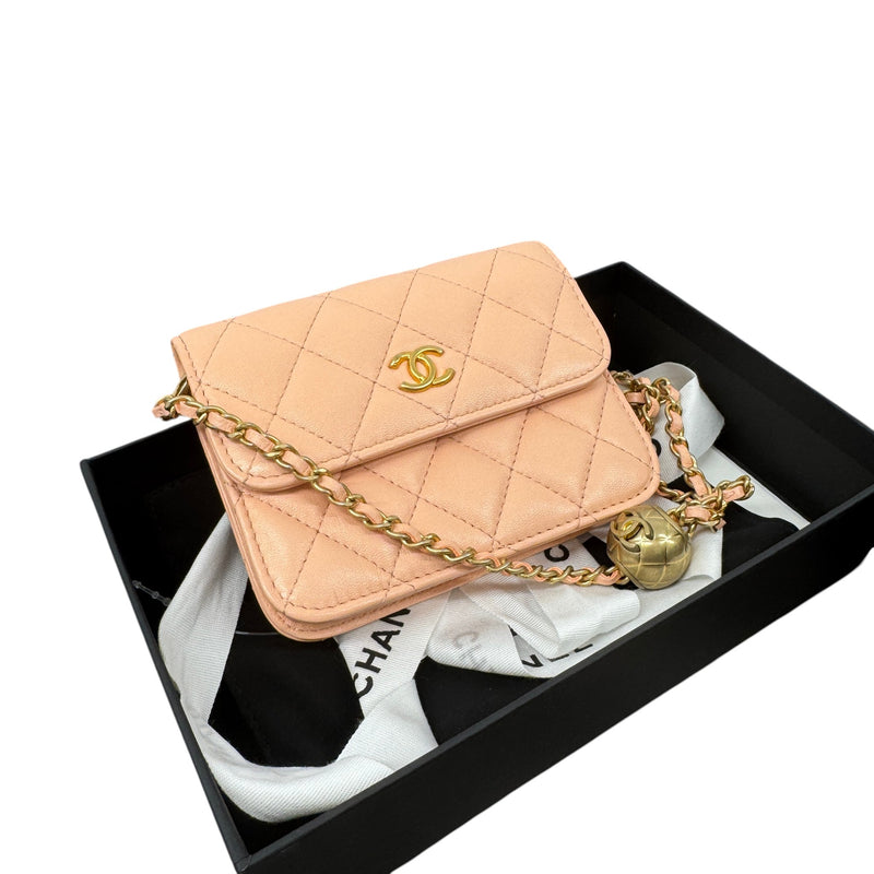 Women's Pearl Crush Wallet On Chain Handbag Pink