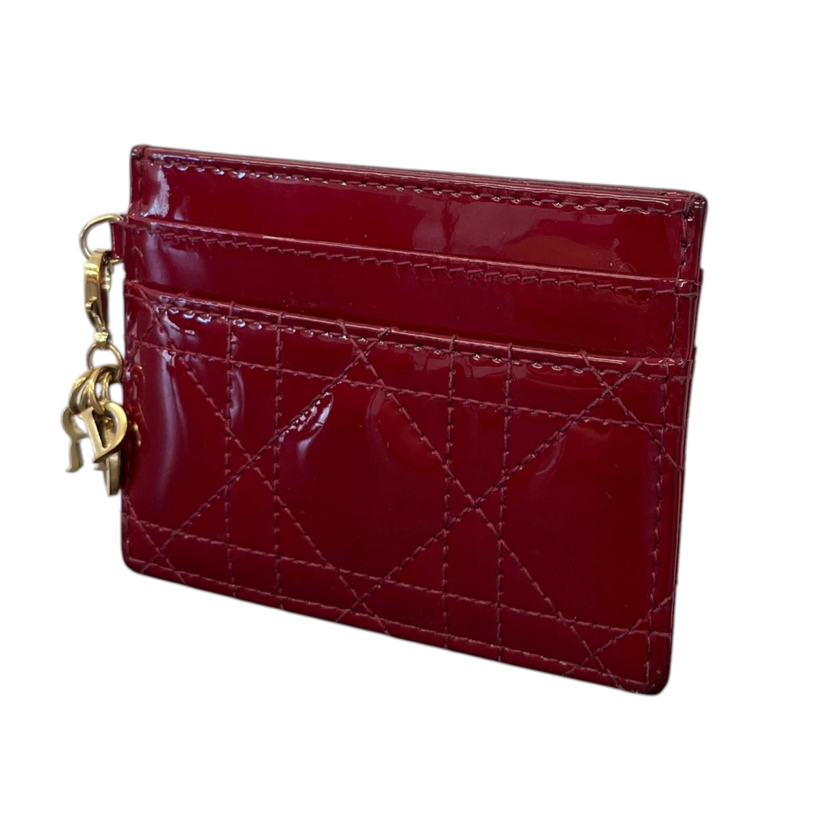 Women's Lady Dior Freesia Card Holder Burgundy - Photo 4
