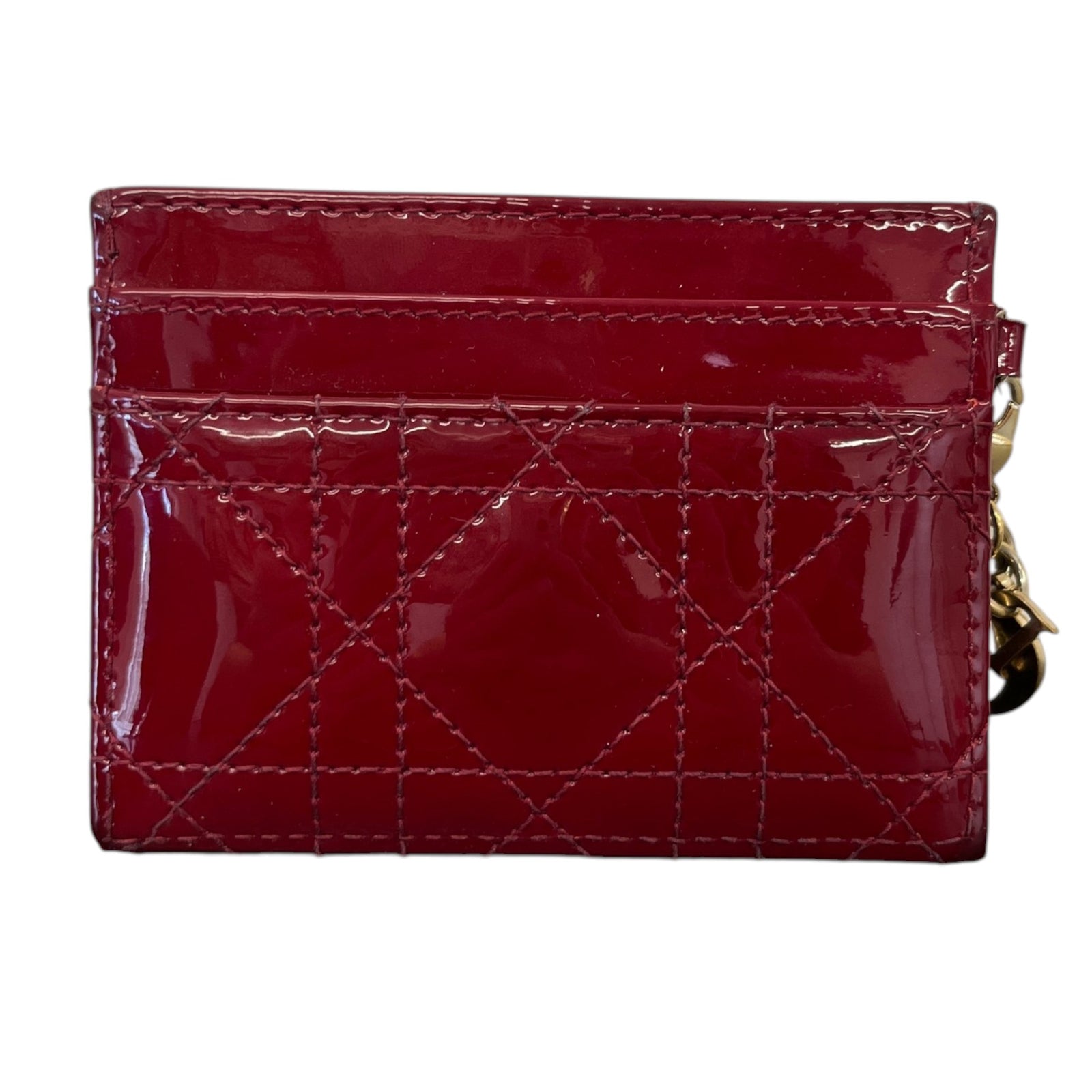 Women's Lady Dior Freesia Card Holder Burgundy - Photo 2