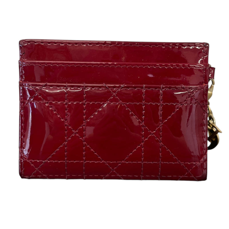 Women's Lady Dior Freesia Card Holder Burgundy