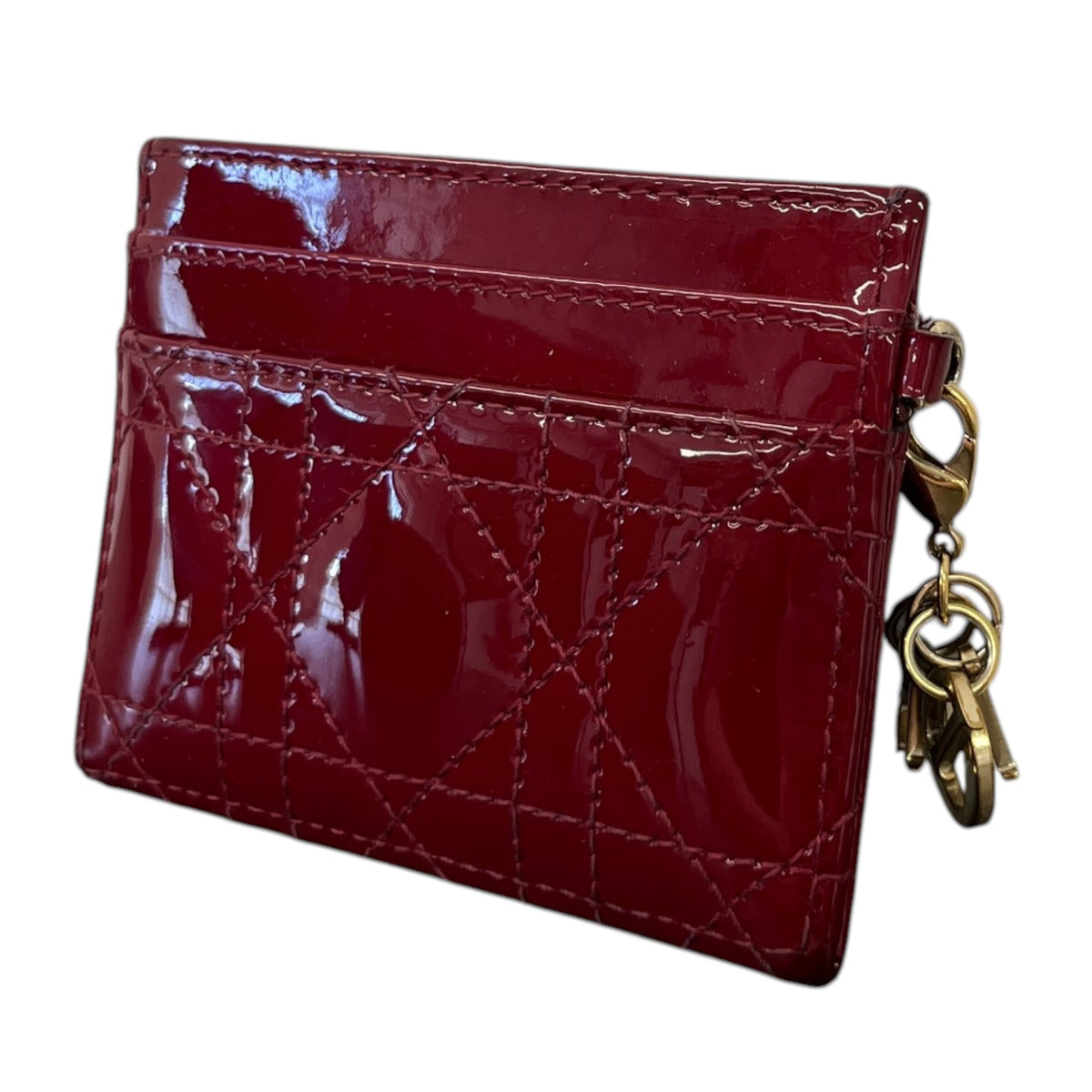 Women's Lady Dior Freesia Card Holder Burgundy - Photo 6