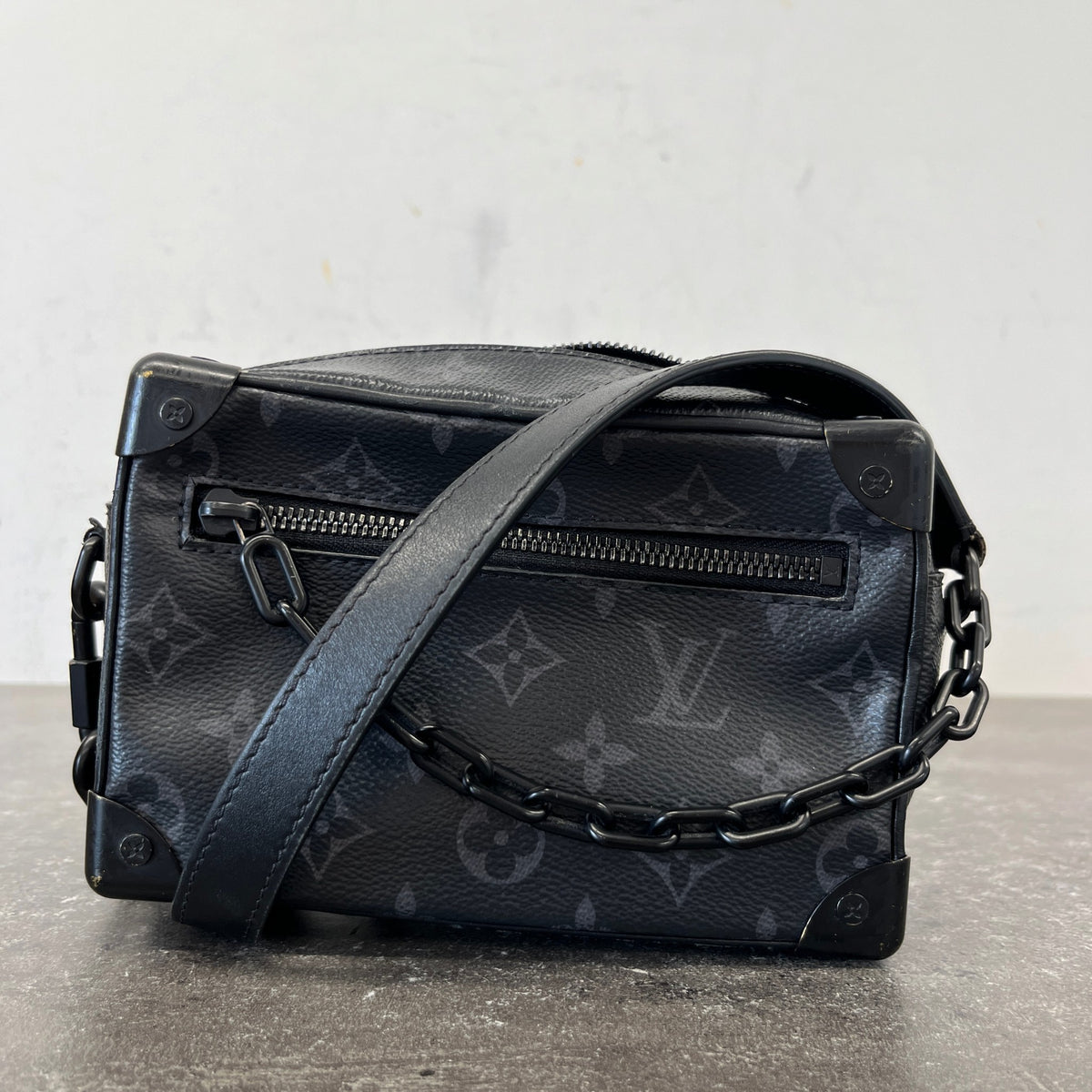 Men's Monogram Eclipse Mini Soft Trunk Messenger Bag Black - Photo 12
