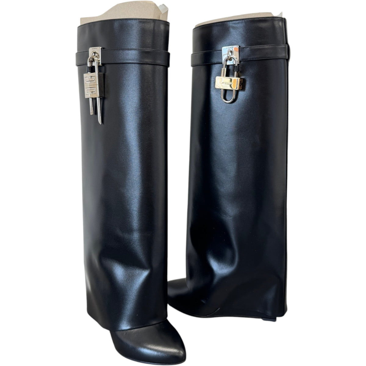 Women's Shark Lock Boots Black Size UK 5 / EU 38 - Photo 3