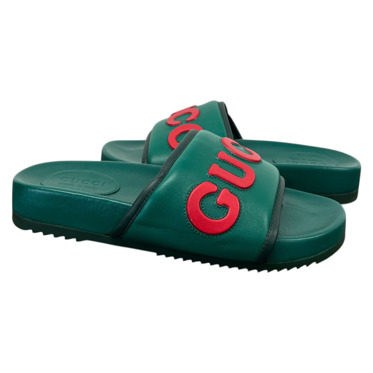 Men's Jumbo Logo Slides Green Size UK 9 / EU 43 - Photo 3