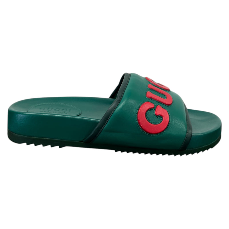 Men's Jumbo Logo Slides Green Size UK 9 / EU 43