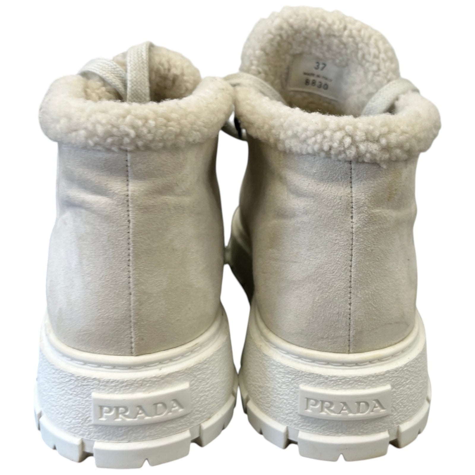 Women's Shearling Detail High Trainers Beige Size EU 37 / UK 4 - Photo 7