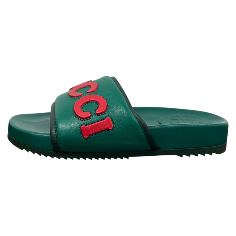 Men's Jumbo Logo Slides Green Size UK 9 / EU 43