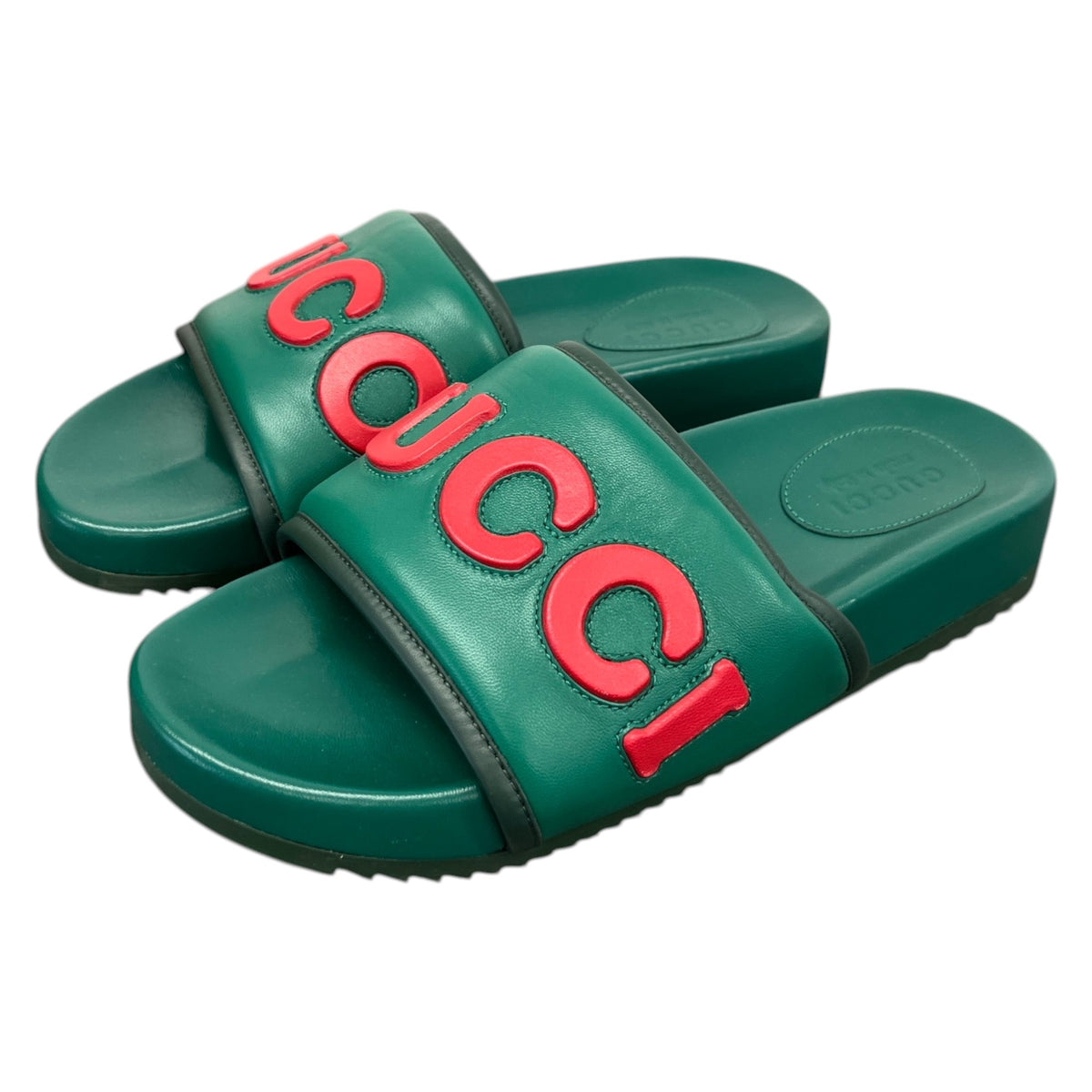 Men's Jumbo Logo Slides Green Size UK 9 / EU 43 - Photo 9
