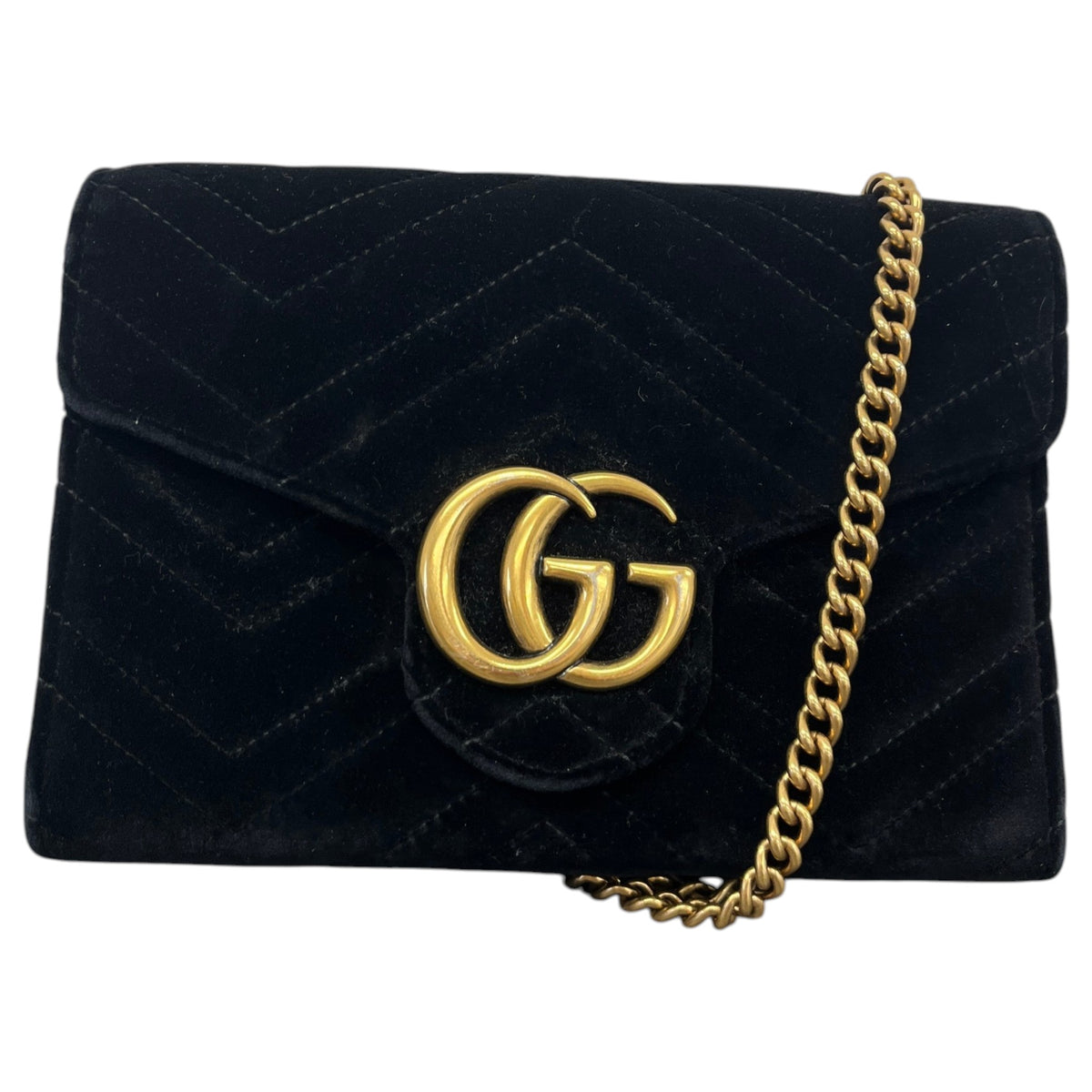 Women's GG Marmont Matelassé Handbag Black - Photo 1