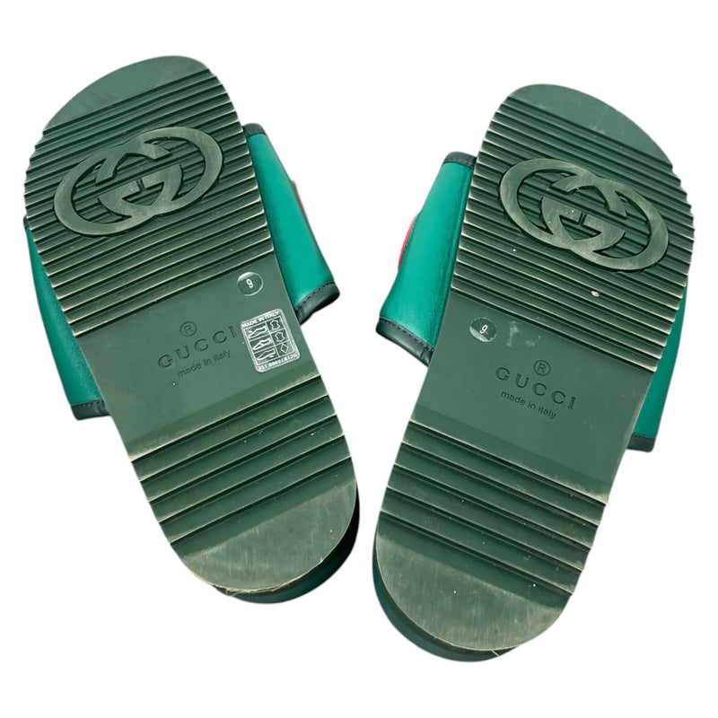 Men's Jumbo Logo Slides Green Size UK 9 / EU 43