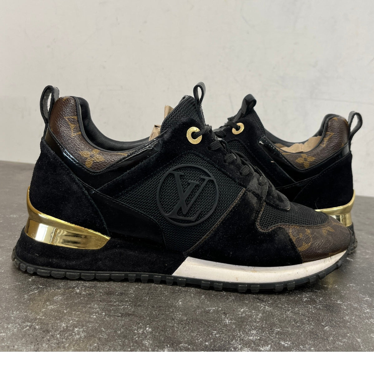 Women's Monogram Run Away Low Trainers Black Size UK 3 / EU 36 - Photo 12