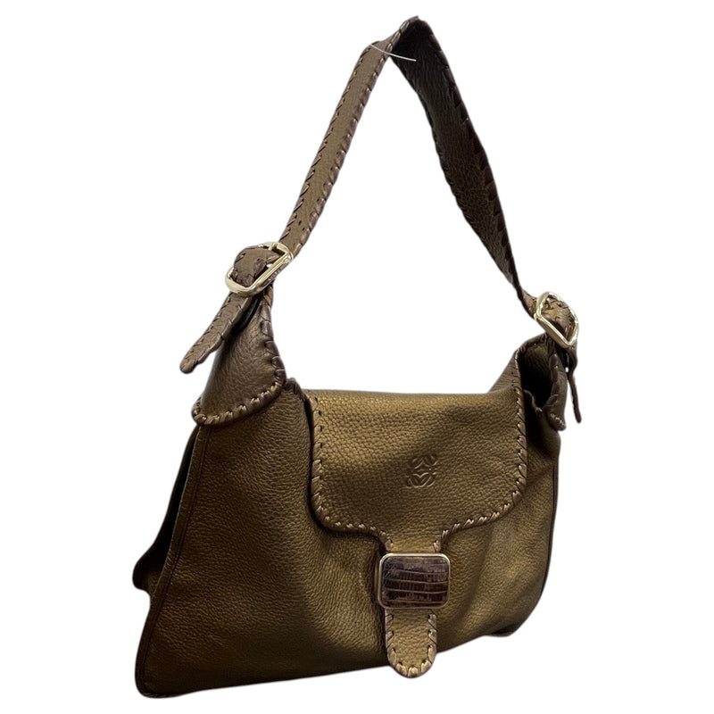 Women's Embossed Logo Handbag Gold