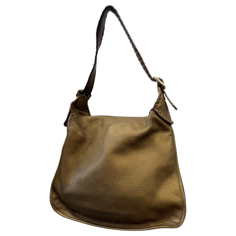 Women's Embossed Logo Handbag Gold