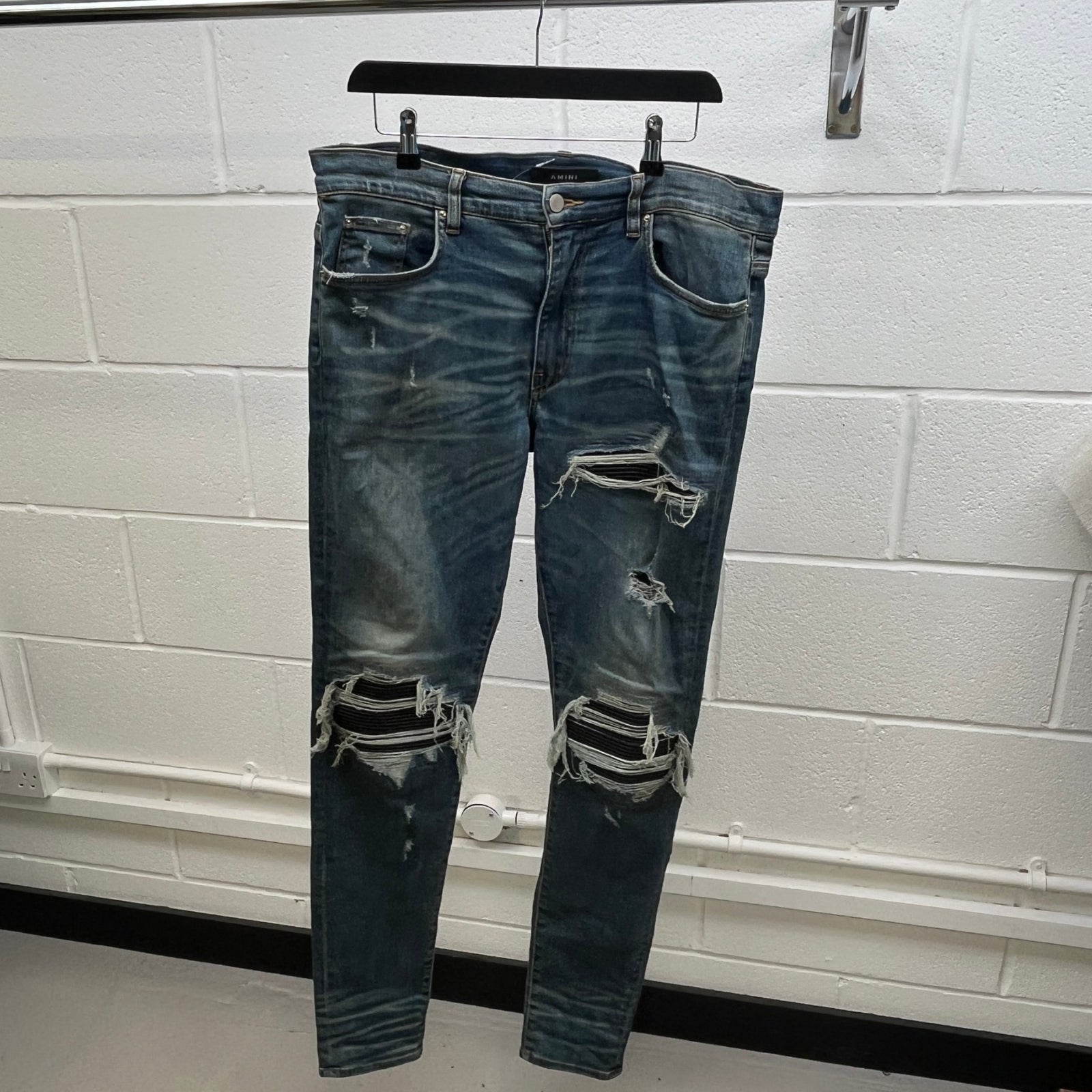 Men's Distressed Mx1 Jeans Navy Size Waist 36" - Photo 11