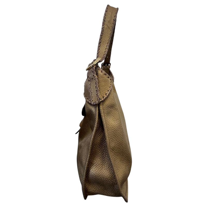 Women's Embossed Logo Handbag Gold