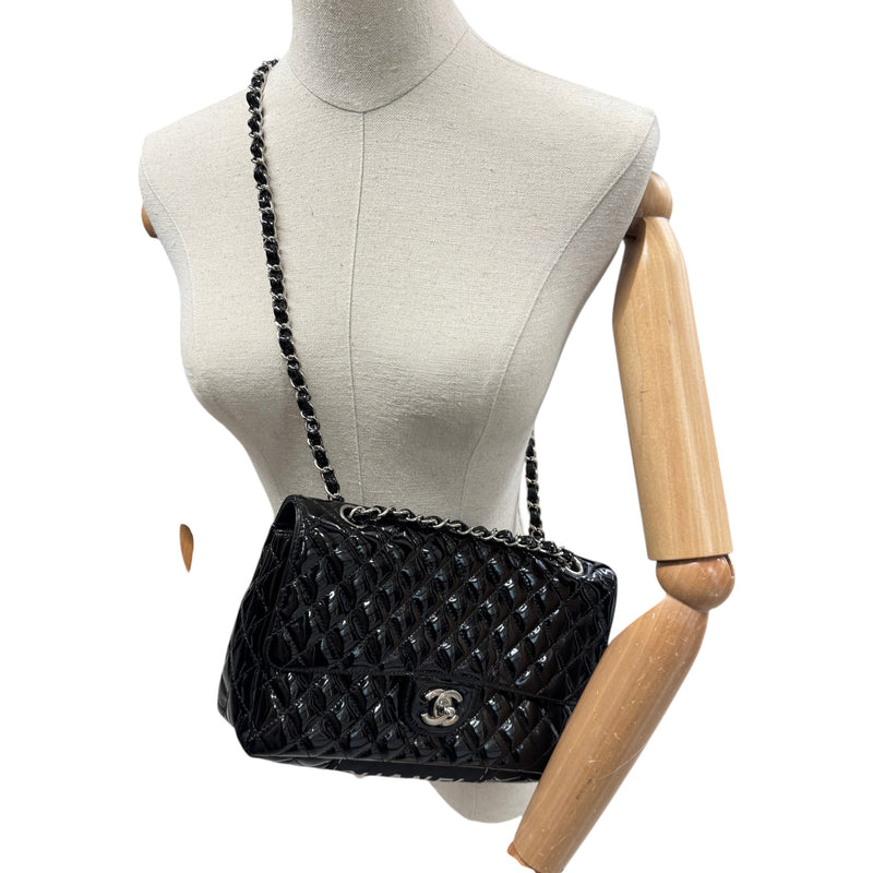 Women's Quilted Secret Label Medium Flap Handbag Black