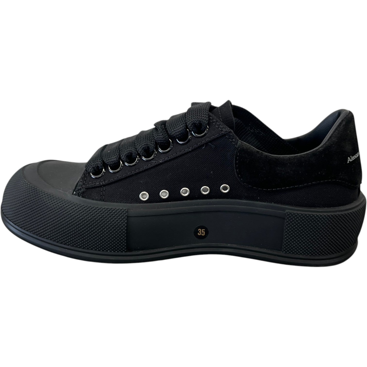 Women's Deck Skate Low Trainers Black Size UK 2 / EU 35 - Photo 3