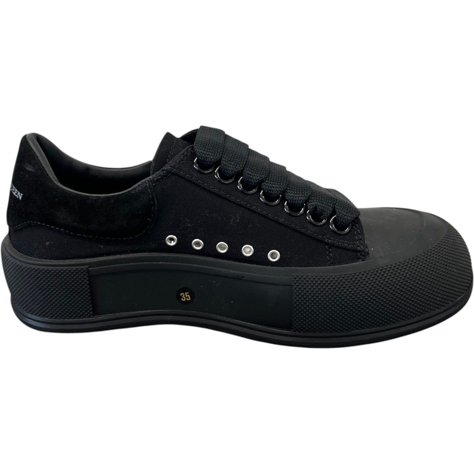 Women's Deck Skate Low Trainers Black Size UK 2 / EU 35 - Photo 4