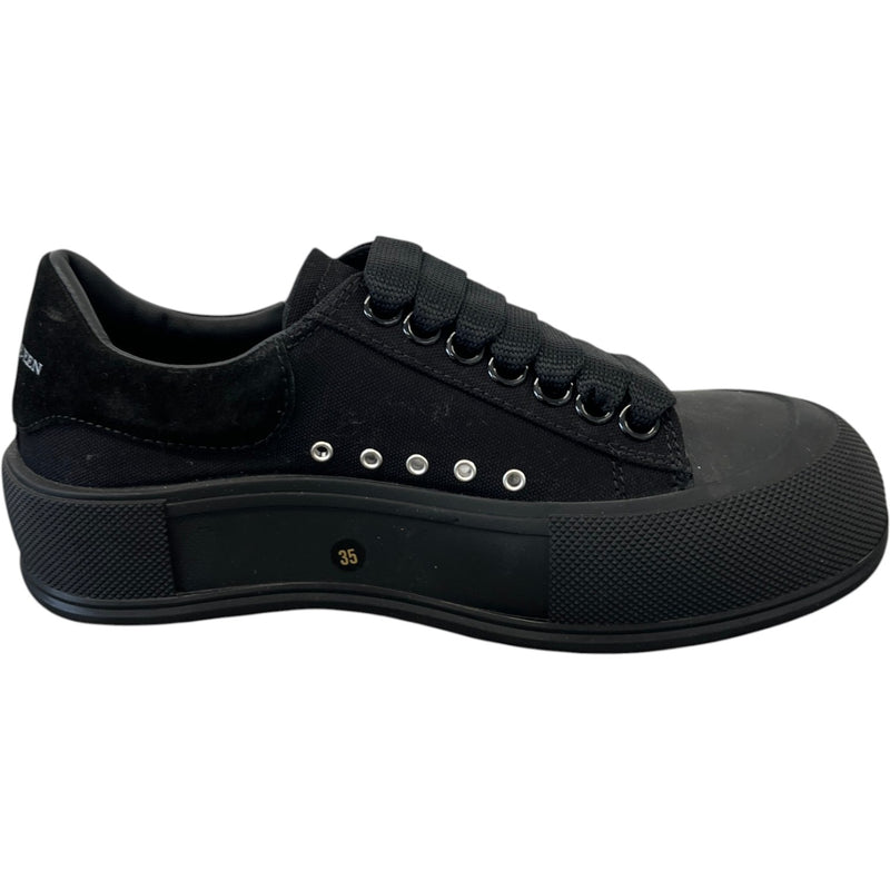 Women's Deck Skate Low Trainers Black Size UK 2 / EU 35