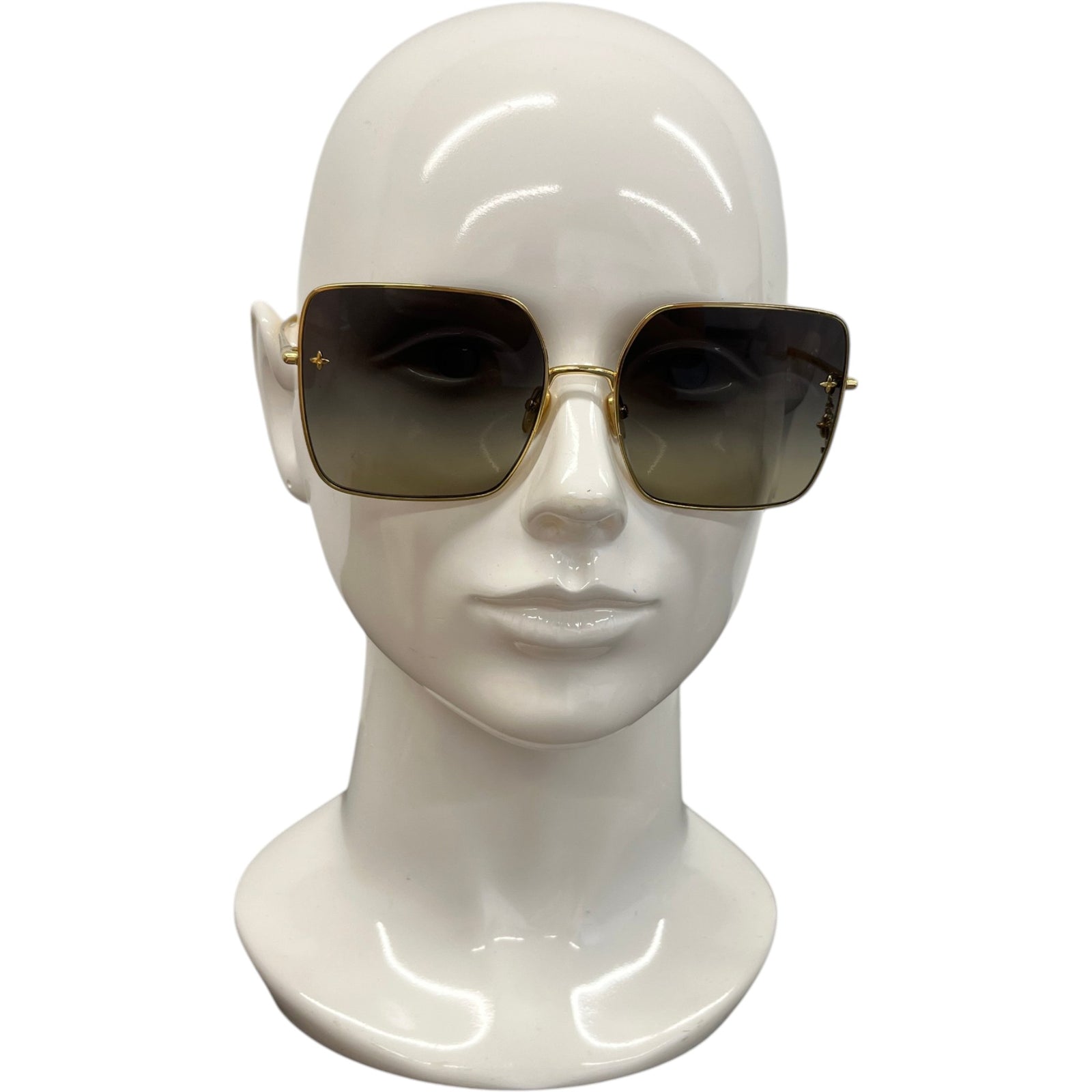 Women's Lv Charm Square Sunglasses Gold - Photo 2