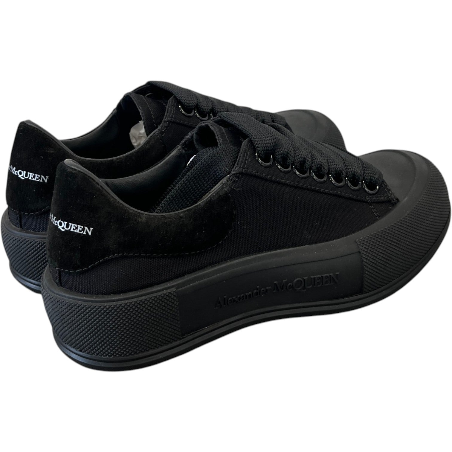 Women's Deck Skate Low Trainers Black Size UK 2 / EU 35 - Photo 7