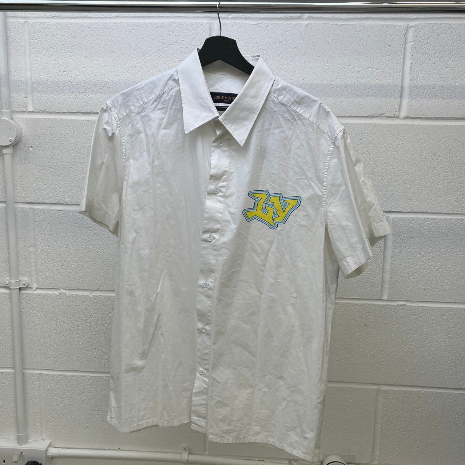 Men's Graphic Logo Short Sleeve Shirt White Size M - Photo 9