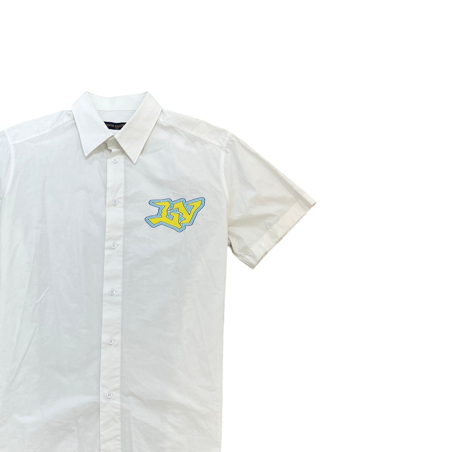 Men's Graphic Logo Short Sleeve Shirt White Size M - Photo 3