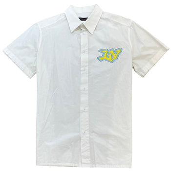 Men's Graphic Logo Short Sleeve Shirt White Size M