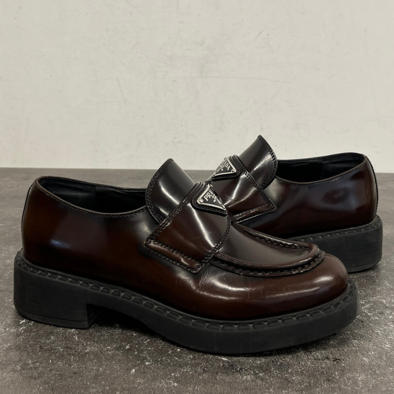 Women's Aged Leather Loafers Brown Size UK 2 / EU 35