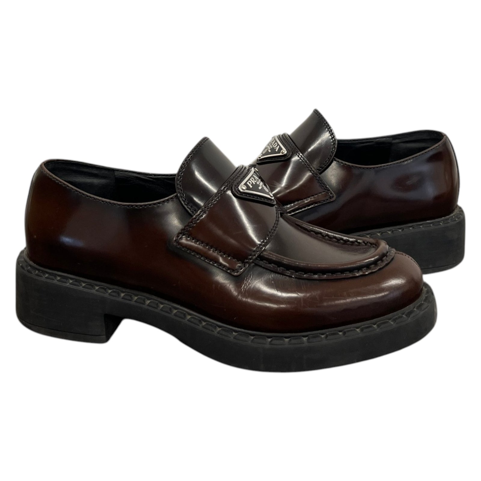 Women's Aged Leather Loafers Brown Size UK 2 / EU 35 - Photo 3