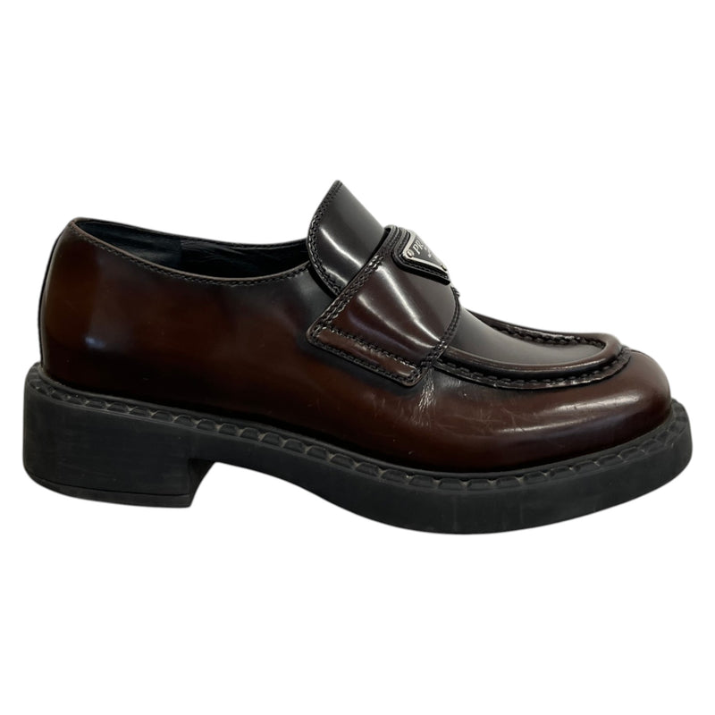 Women's Aged Leather Loafers Brown Size UK 2 / EU 35