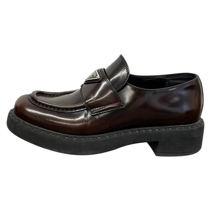 Women's Aged Leather Loafers Brown Size UK 2 / EU 35