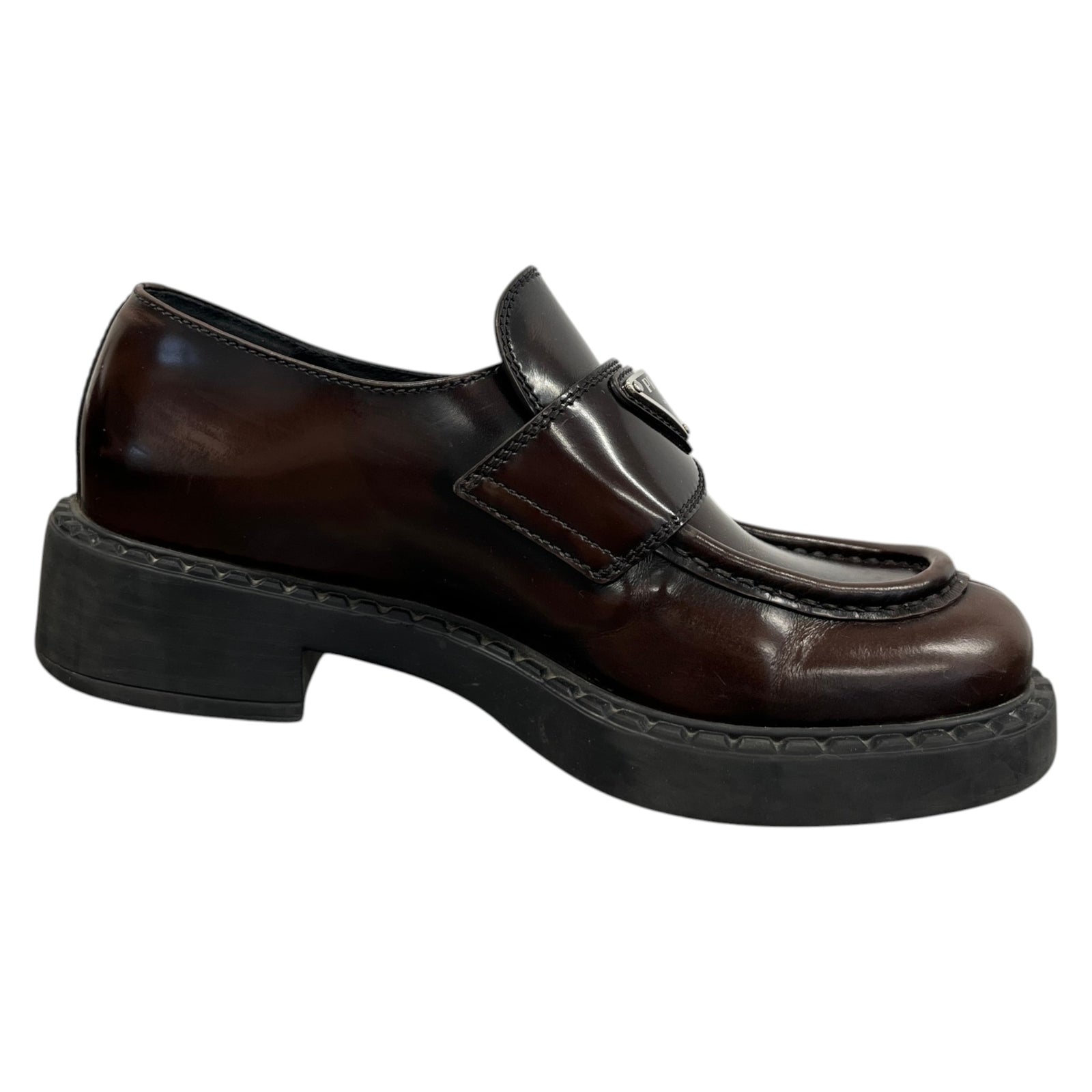 Women's Aged Leather Loafers Brown Size UK 2 / EU 35 - Photo 4